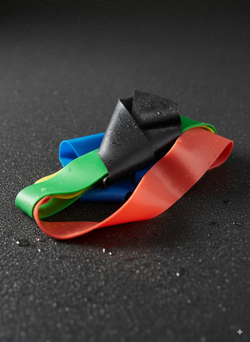 Transforme Seu Corpo em Casa – Kit 5 Faixas Elásticas + Extensor Cross | Treine em Qualquer Lugar!